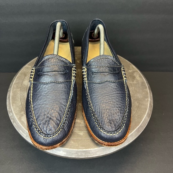 G.H. Bass & Co. Navy Leather Slip-Ons Womens Size 11 - Picture 3 of 9